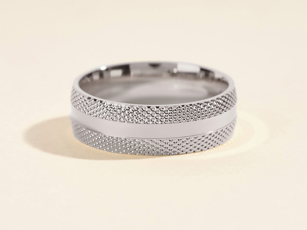 7.0mm Mid-Beveled Classic Accents Men's Wedding Band