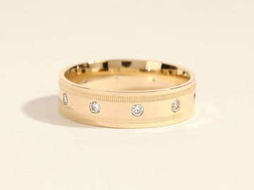 0.30CT Round Cut Ten-Stone Lab Grown Diamond Men's Wedding Band