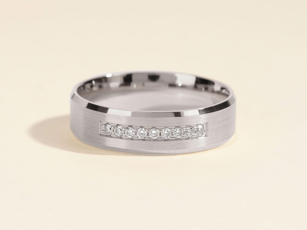 0.14CT Round Cut Nine-Stone Lab Grown Diamond Men's Wedding Band