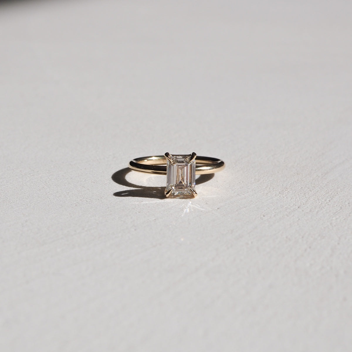 1.5-3.5 CT Emerald CVD Diamond Solitaire Engagement Ring