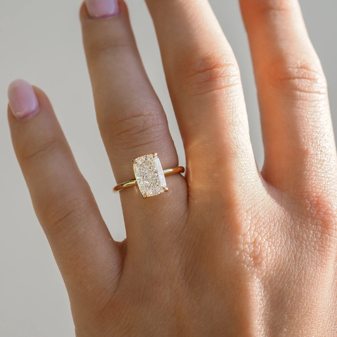 1.50 -2.50 Carats cushion Shaped CVD Diamond Solitaire Style Engagement Ring