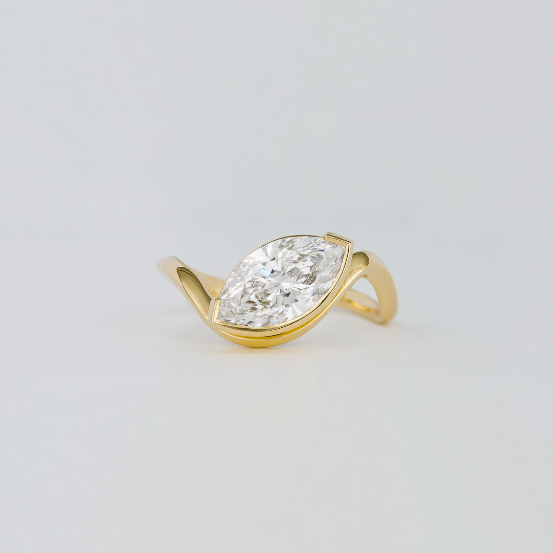 1.50CT-2.50CT Marquise Cut Moissanite Diamond Unique Engagement Ring