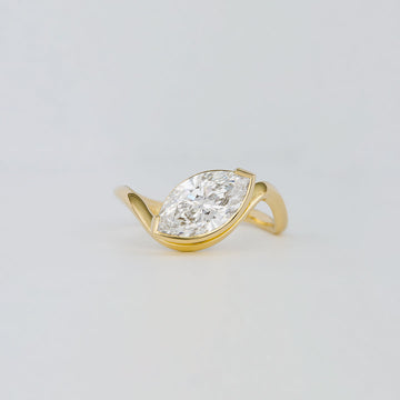 1.50CT-2.50CT Marquise Cut Moissanite Diamond Unique Engagement Ring