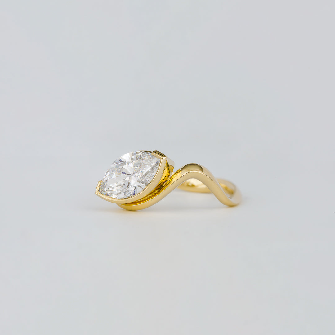 1.50CT-2.50CT Marquise Cut Moissanite Diamond Unique Engagement Ring