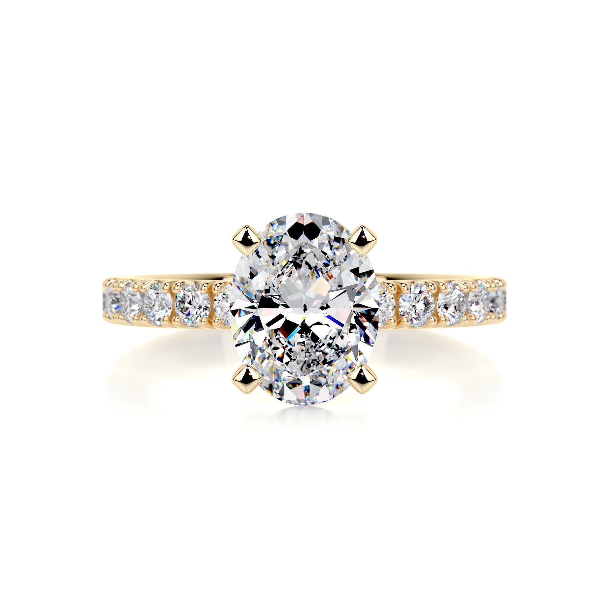 2.50 Carat Oval Moissanite Pavé Engagement Ring