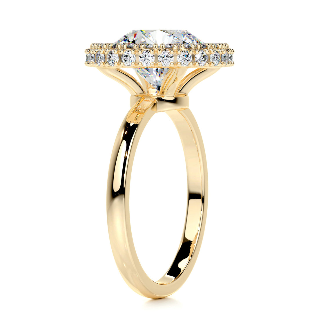 2.60 Carat · Round Halo ·  Moissanite Engagement Ring