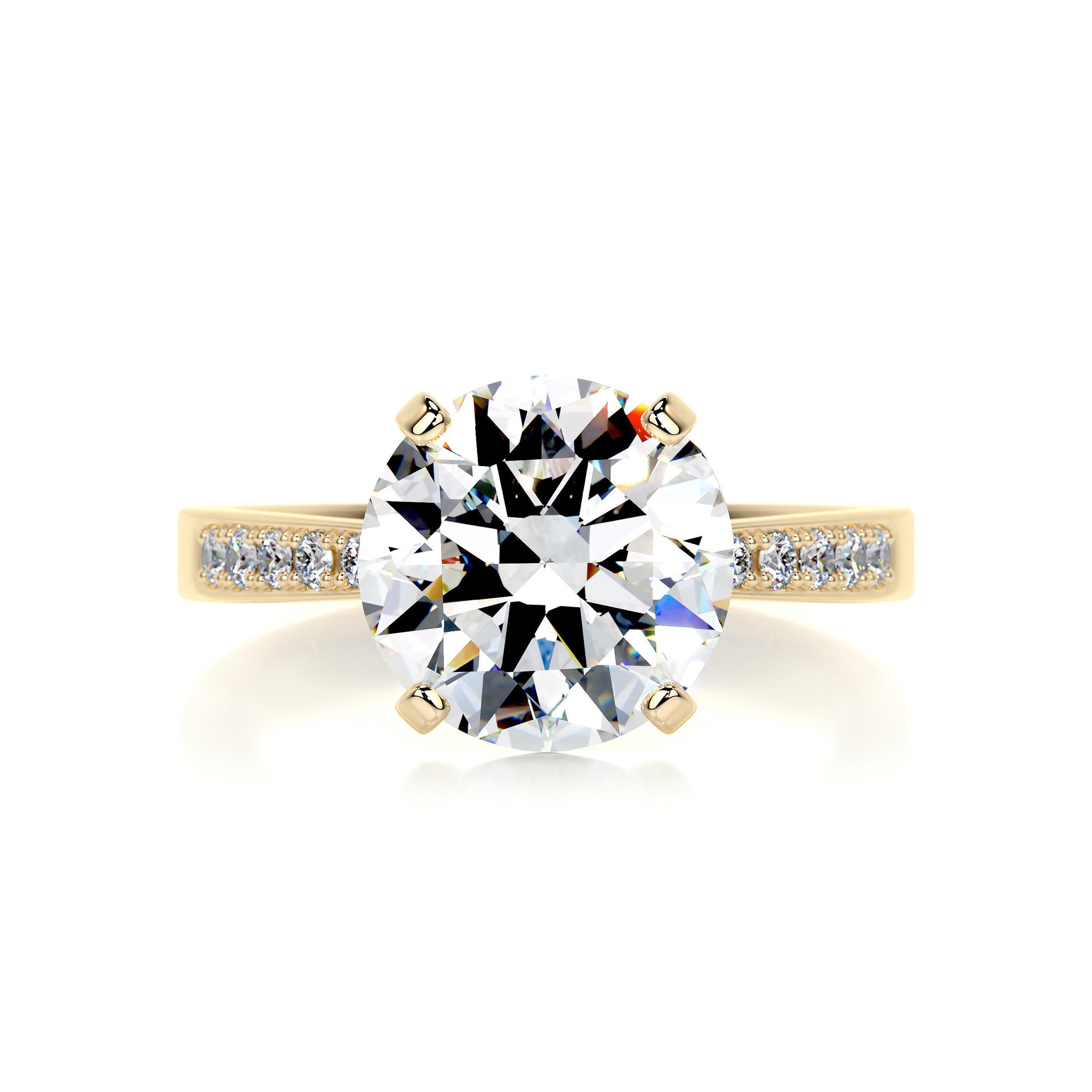 2.51 Carat Round Pave Curved Style Moissanite Engagement Ring