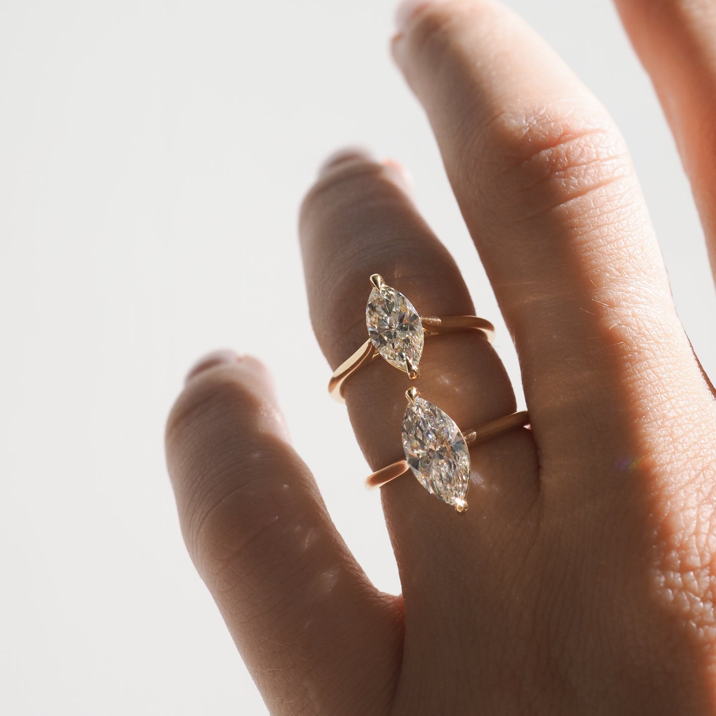 1.5 - 3.5 CT Marquise CVD Diamond Solitaire Engagement Ring