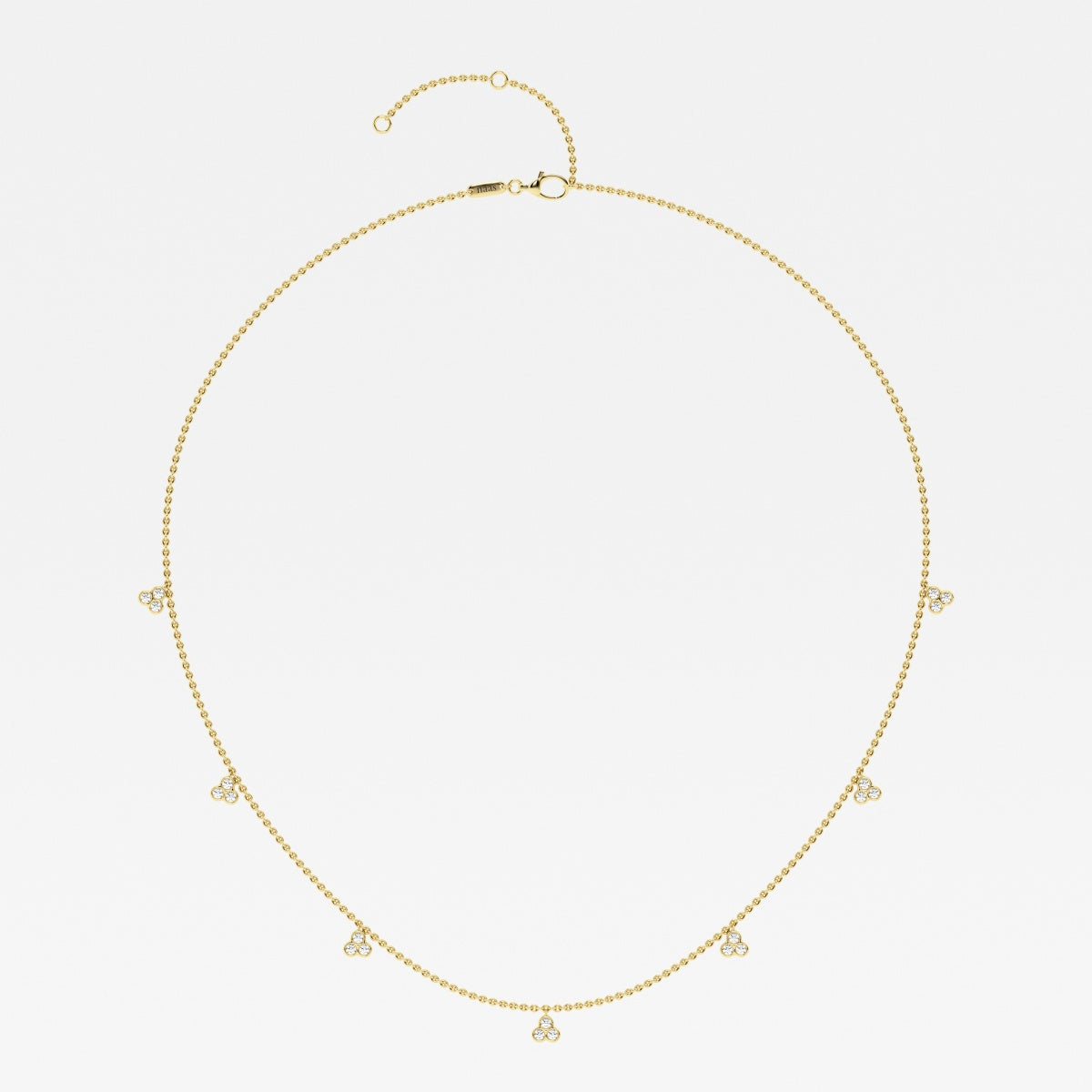 0.63 TCW Round Moissanite Diamond Dangle Necklace