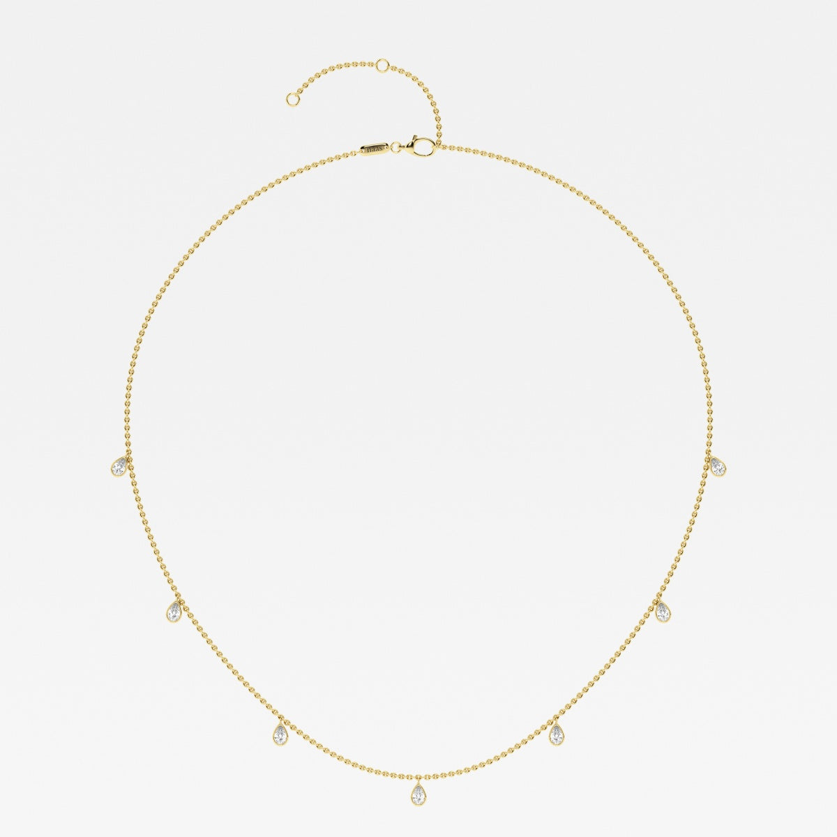 1.0 TCW Pear Moissanite Diamond Dangle Necklace