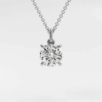 0.7 ctw Solitaire Cushion Diamond Necklace for Women