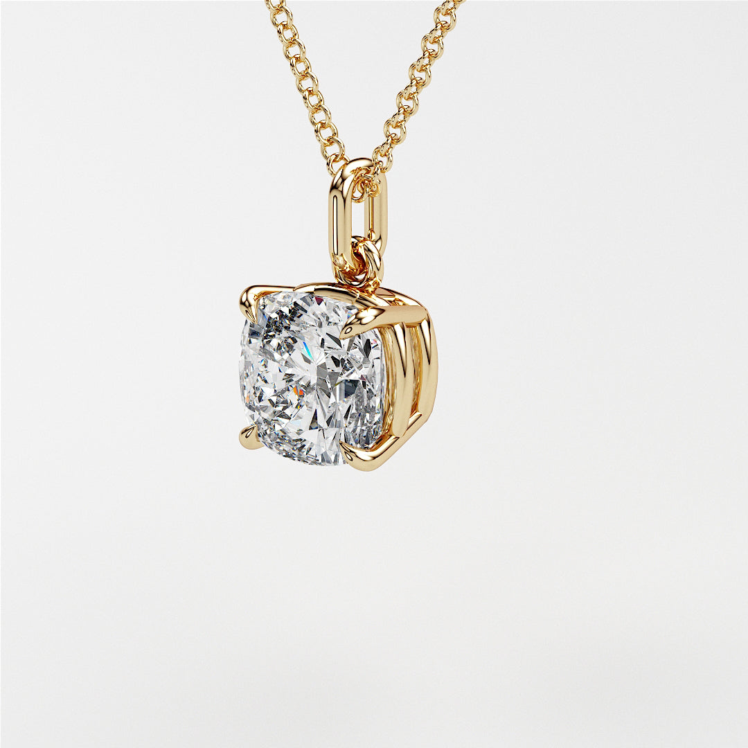 0.7 ctw Solitaire Cushion Diamond Necklace for Women