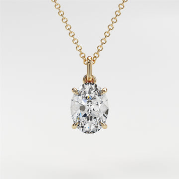 0.7 ctw Solitaire Oval Diamond Necklace for Women