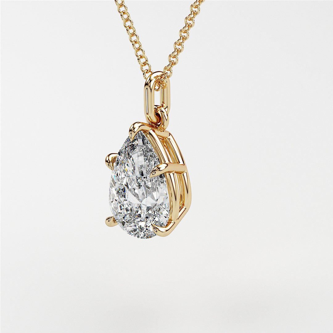 0.7 ctw Solitaire Pear Diamond Necklace for Women