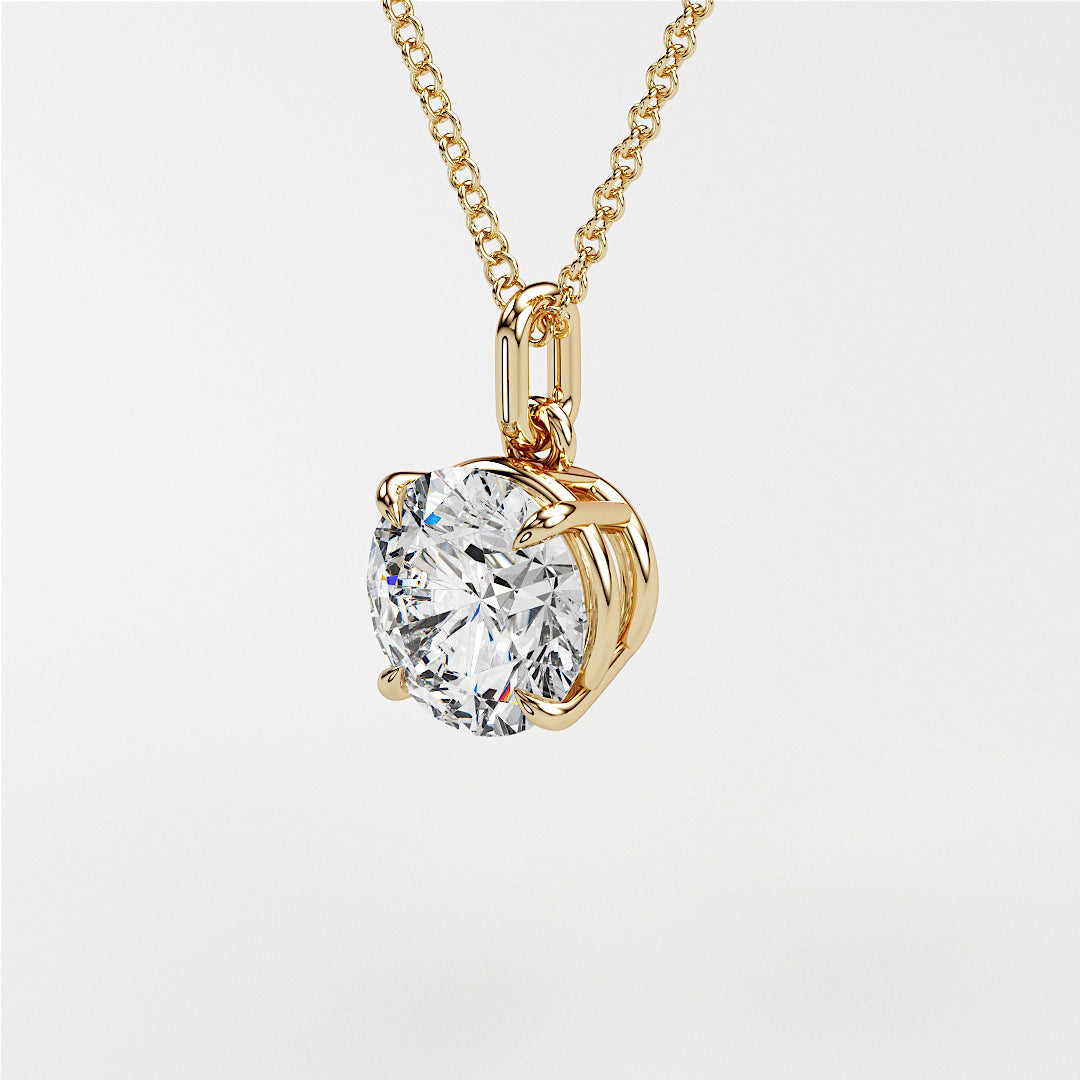 0.7 ctw Solitaire Round Diamond Necklace for Women