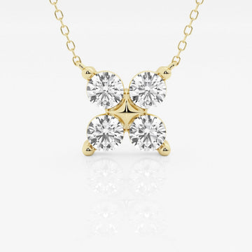 1.50 TCW Round Moissanite Diamond Clover Shape Necklace