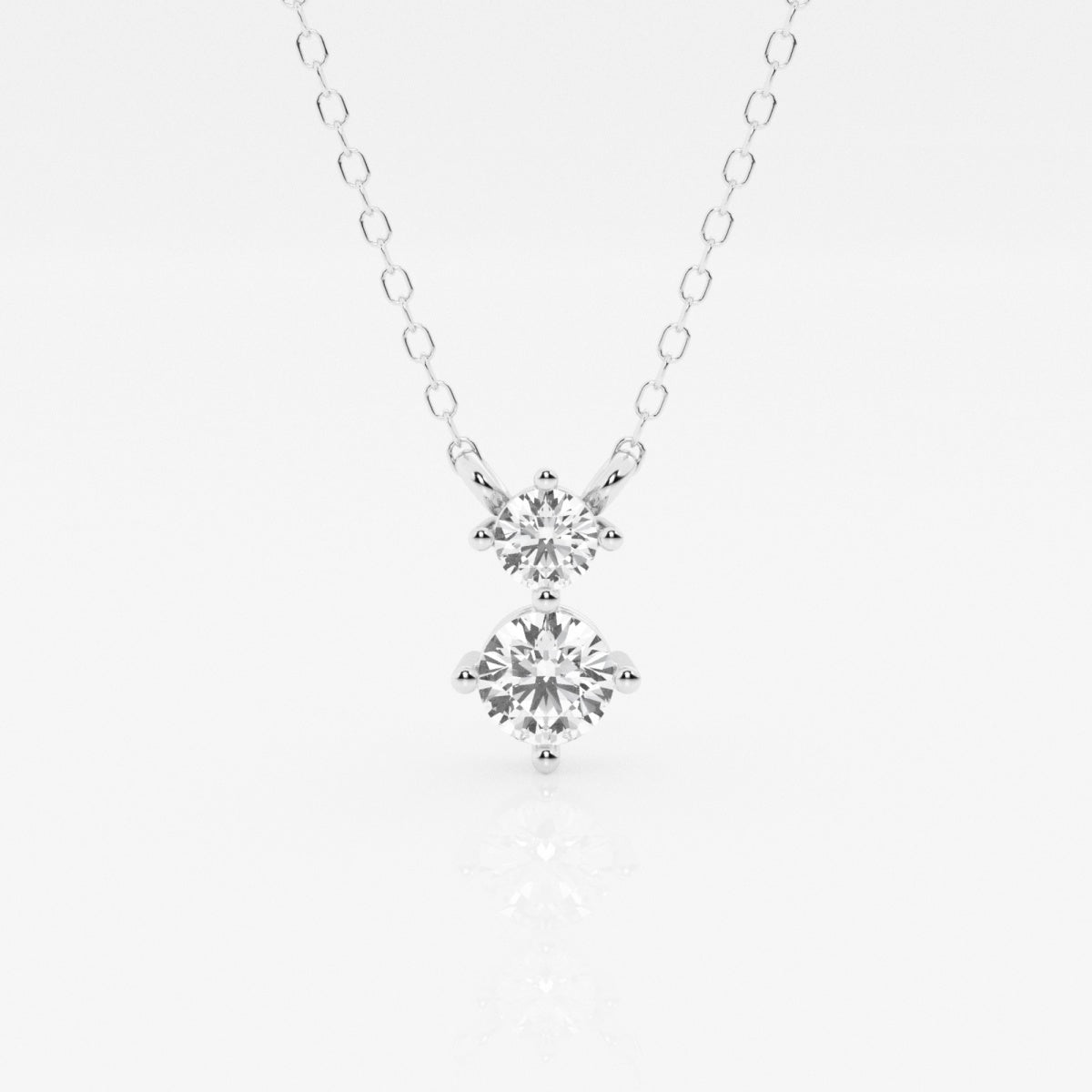 1.0 TCW Round Moissanite Diamond Two Stone Necklace