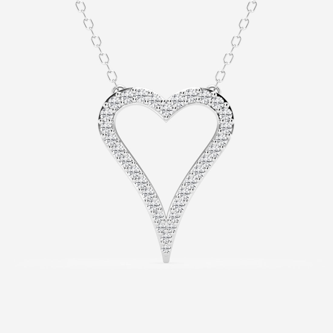 0.25 TCW Round Moissanite Diamond Heart Pandant Necklace