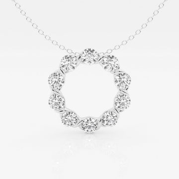 2.0 TCW Round Moissanite Diamond Circle Pendant Necklace