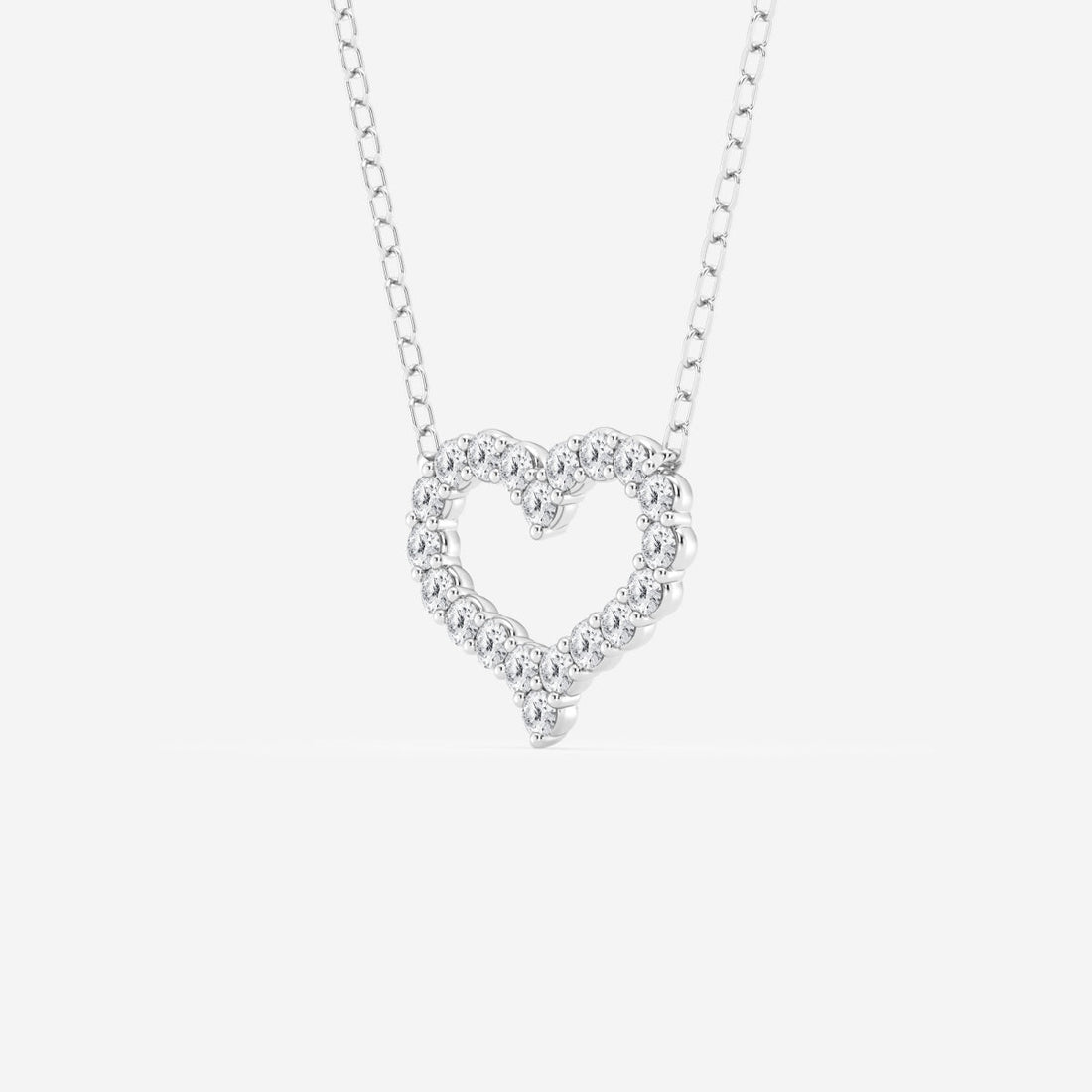 0.24 TCW Round Moissanite Diamond Heart Pendant Necklace