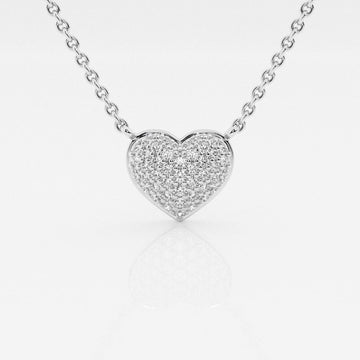 0.25 TCW Round Moissanite Diamond Heart Pendant Necklace