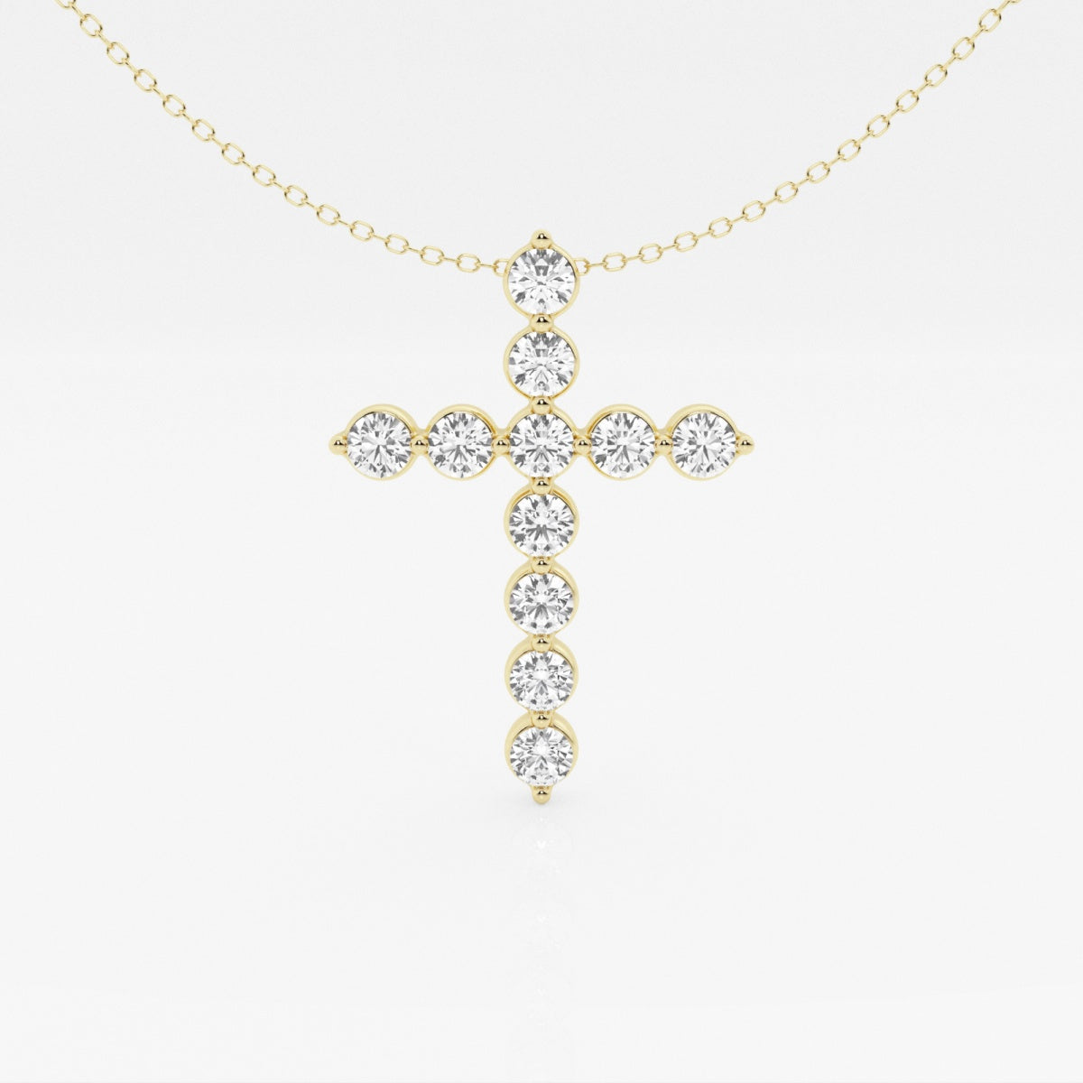 2.0 TCW Round Moissanite Diamond Cross Necklace