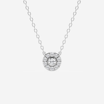 0.14 TCW Round Moissanite Diamond Halo Necklace