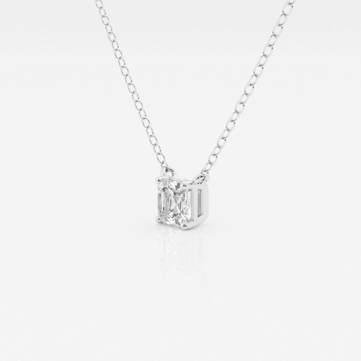 0.50 CT Asscher Moissanite Diamond Solitaire Necklace