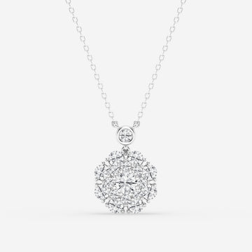 1.51 TCW Round Moissanite Diamond Vintage Multidimensional Pendant Necklace