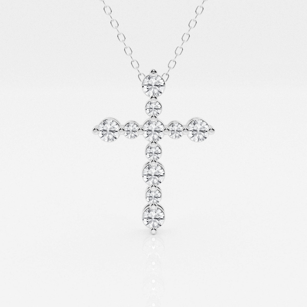 0.75 TCW Round Moissanite Diamond Cross Necklace