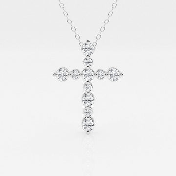 0.75 TCW Round Moissanite Diamond Cross Necklace