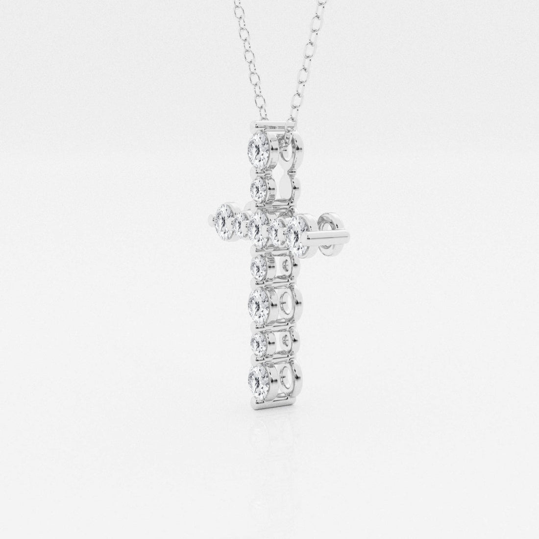 0.75 TCW Round Moissanite Diamond Cross Necklace