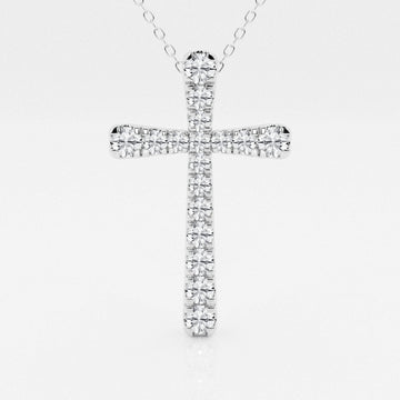 1.03 TCW Round Moissanite Diamond Cross Necklace