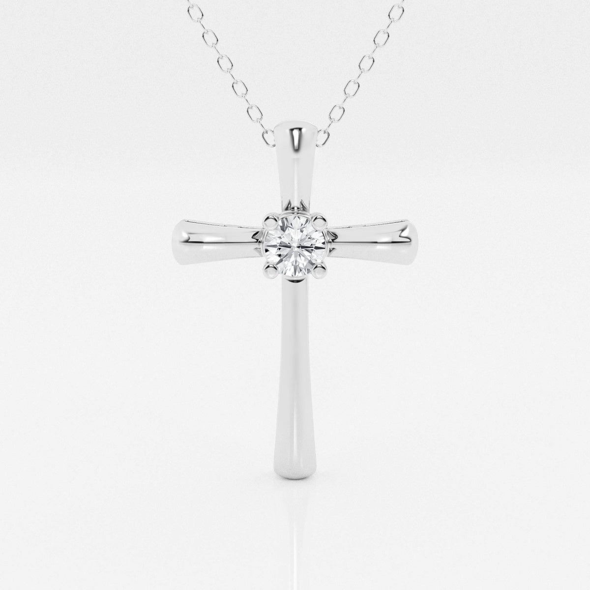 0.24 CT Round Moissanite Diamond Cross Necklace