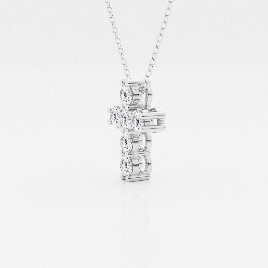 1.01 TCW Round Moissanite Diamond Cross Necklace