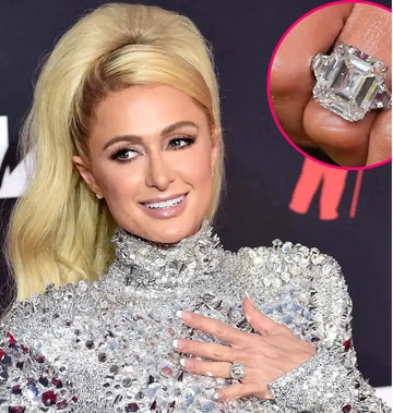 2.0CT Emerald Cut Three Stone Diamond Paris Hilton Engagement Ring