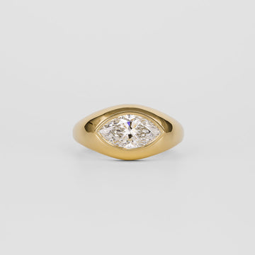 1.50CT-2.50CT Marquise Cut Diamond Thick Bezel Engagement Ring