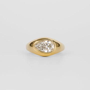 1.50CT-2.50CT Pear Cut Diamond Unique Flush Set Engagement Ring