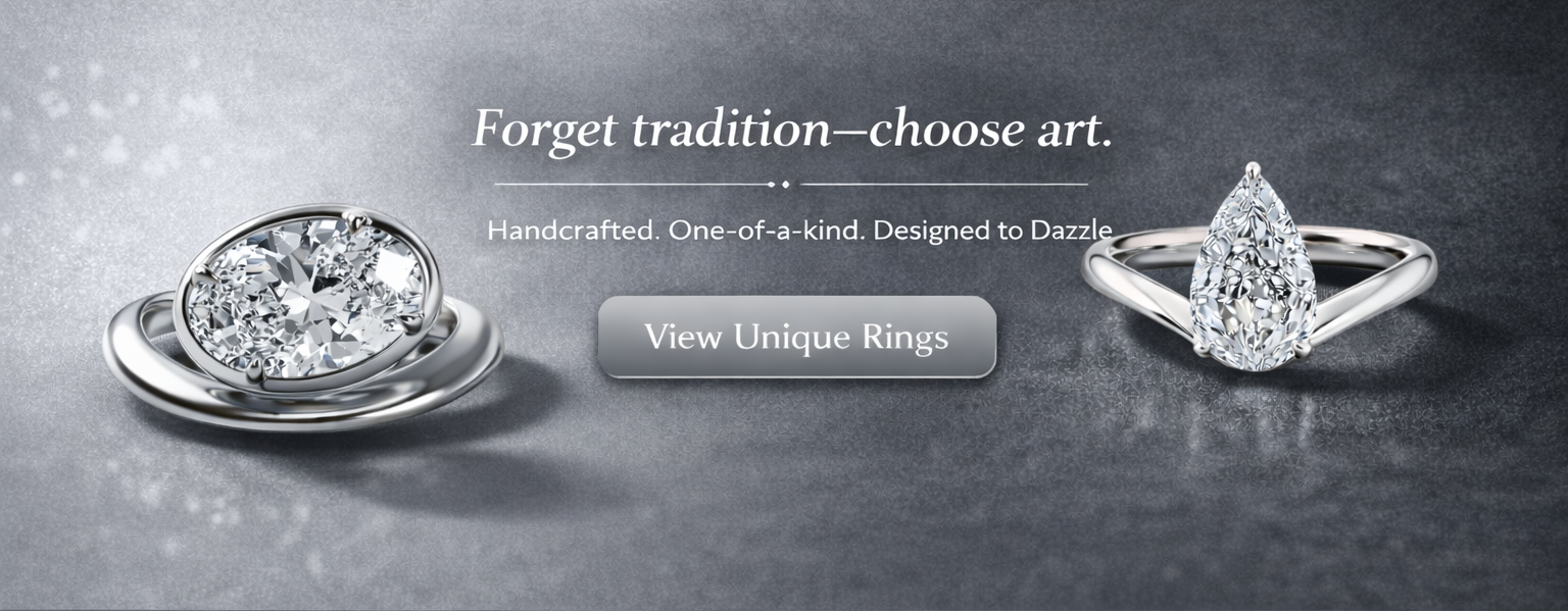 Unique style and art design engagement rings