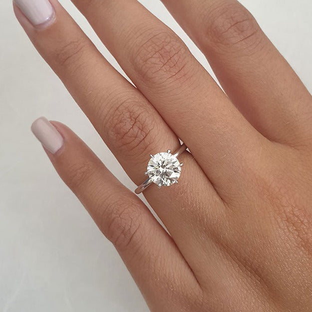 1.50ct Round Brilliant Cut Moissanite Solitaire Engagement Ring