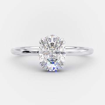 1.0ct Oval Cut Moissanite Solitaire Style Engagement Ring