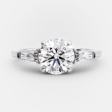 1.31CT Round Brilliant Cut Moissanite 3 Stone Engagement Ring