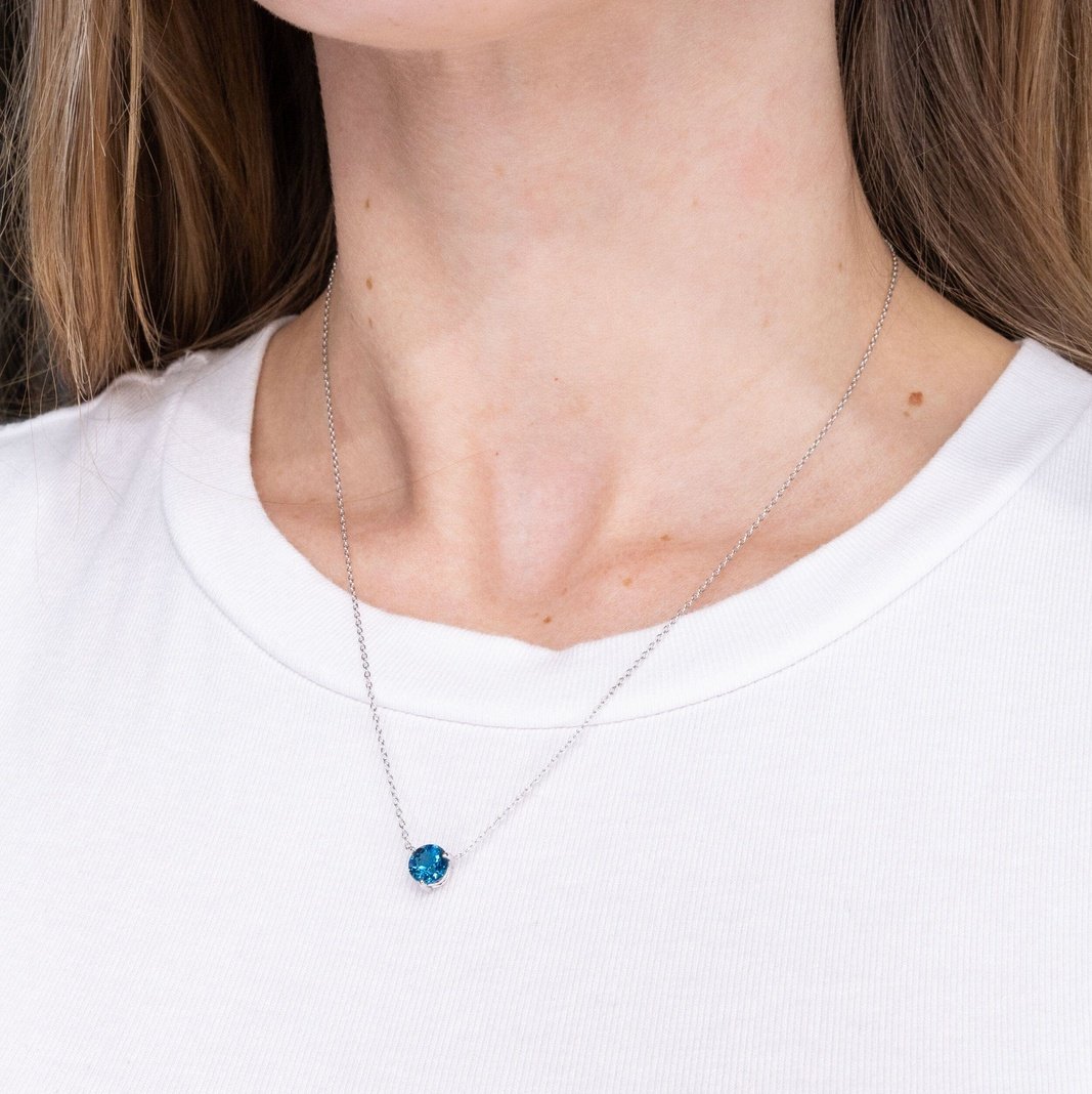 Blue Topaz Pendant Necklace