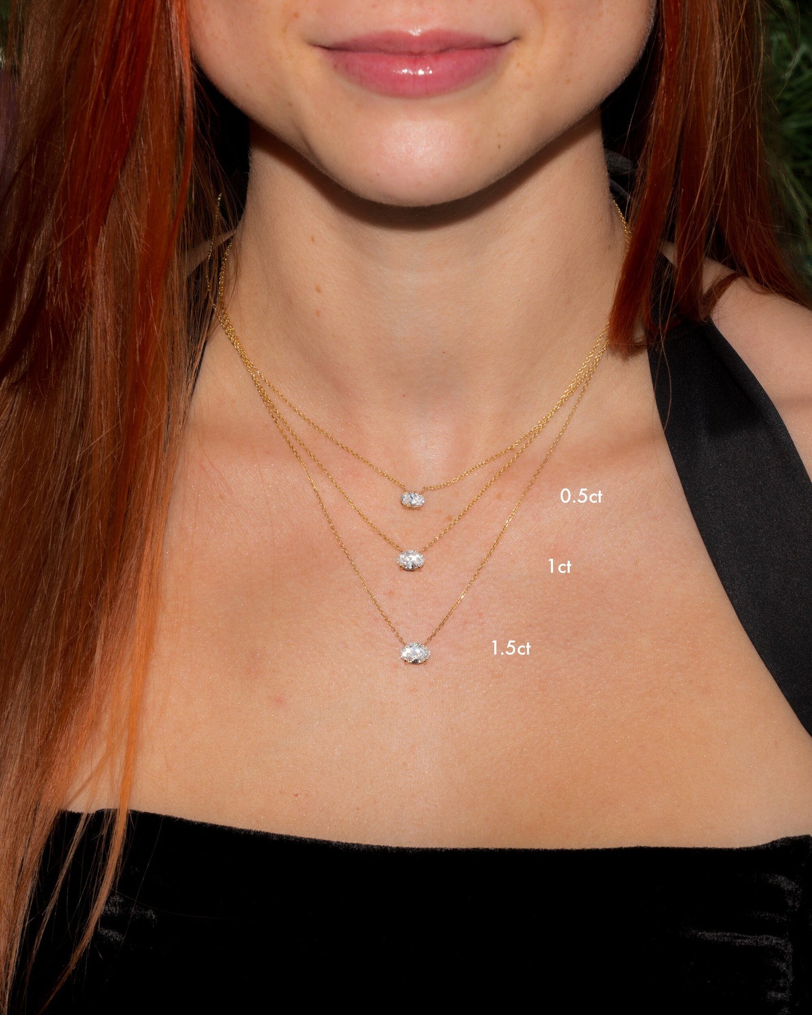 Core Oval Solitaire Diamond Necklace