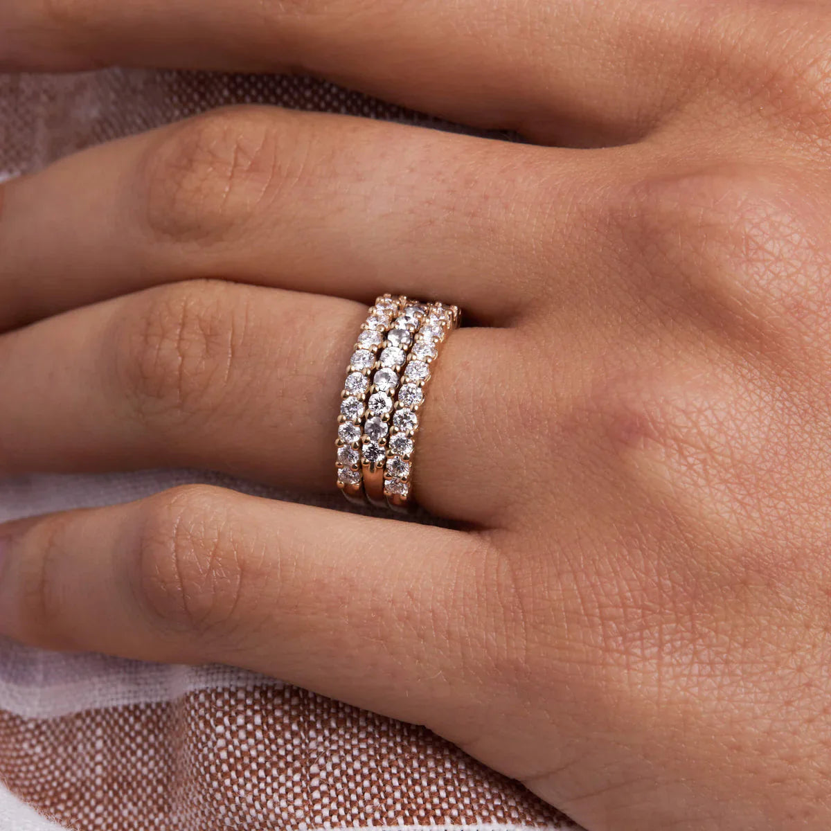 0.60CT Round Diamond April Birthstone Wedding Band