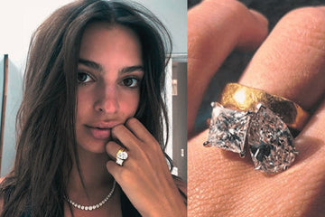 3.50CT Pear & Princess Cut Diamond Toi et Moi Emily Ratajkowski Engagement Ring