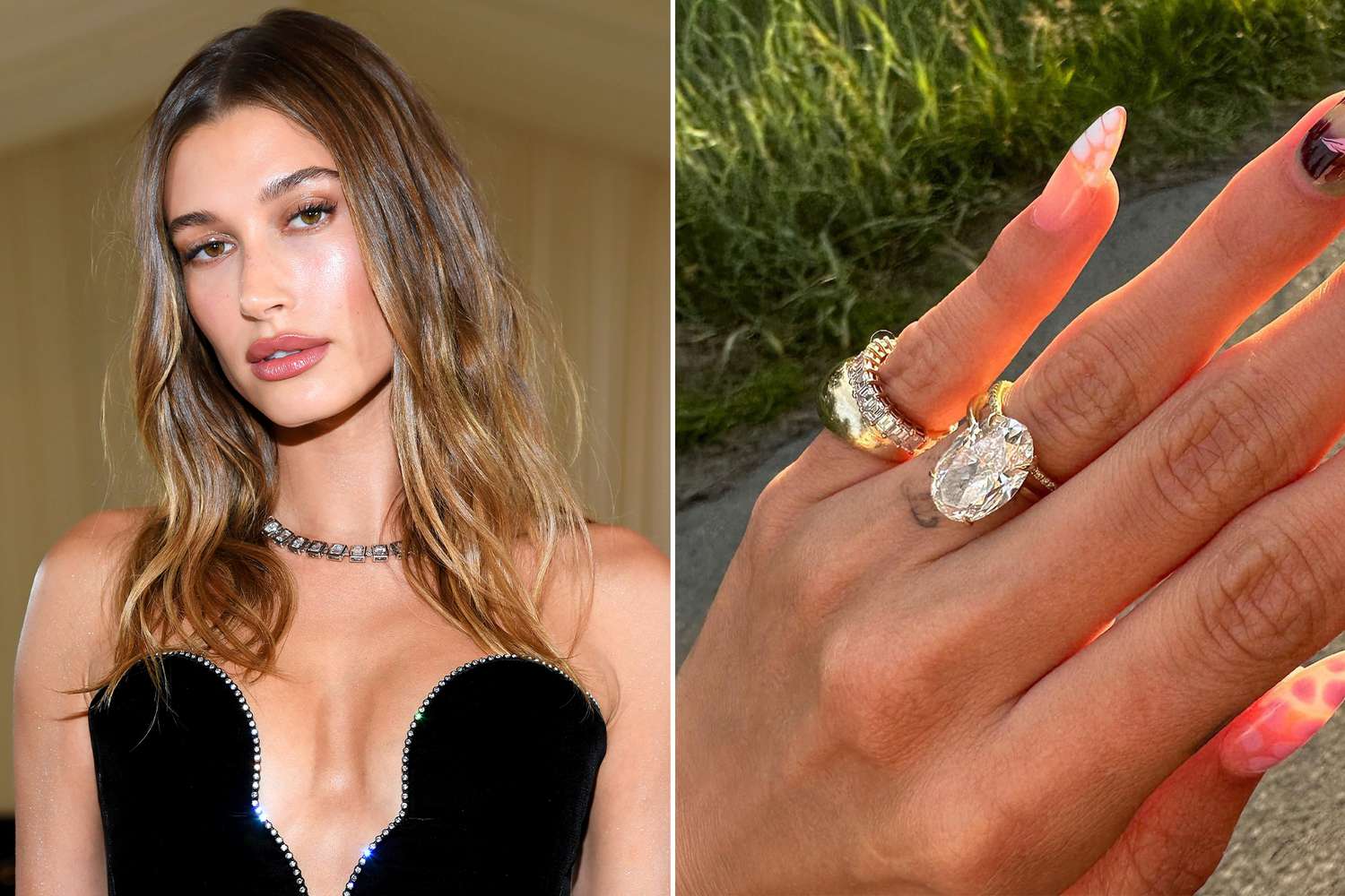 5.0CT Oval Cut Hidden Halo Diamond Hailey Bieber Engagement Ring