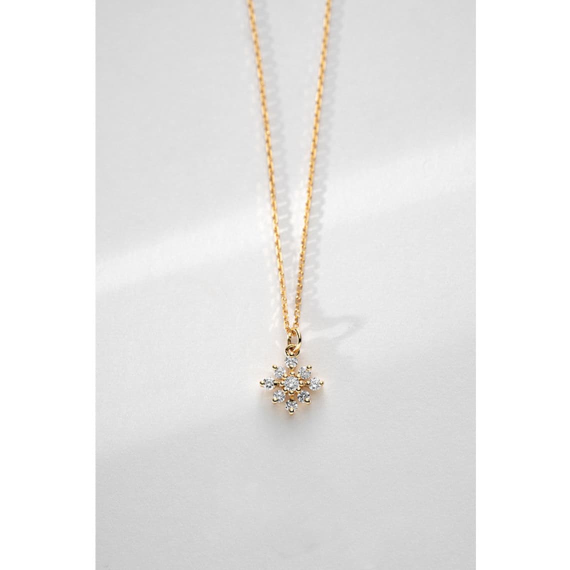 0.20 TCW Round Moissanite Diamond Snowflake Necklace