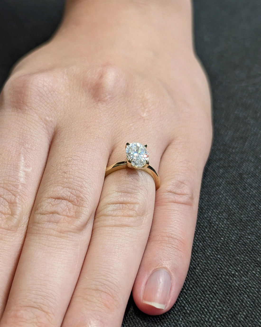 1.50 CT Oval CVD Diamond Solitaire Engagement Ring