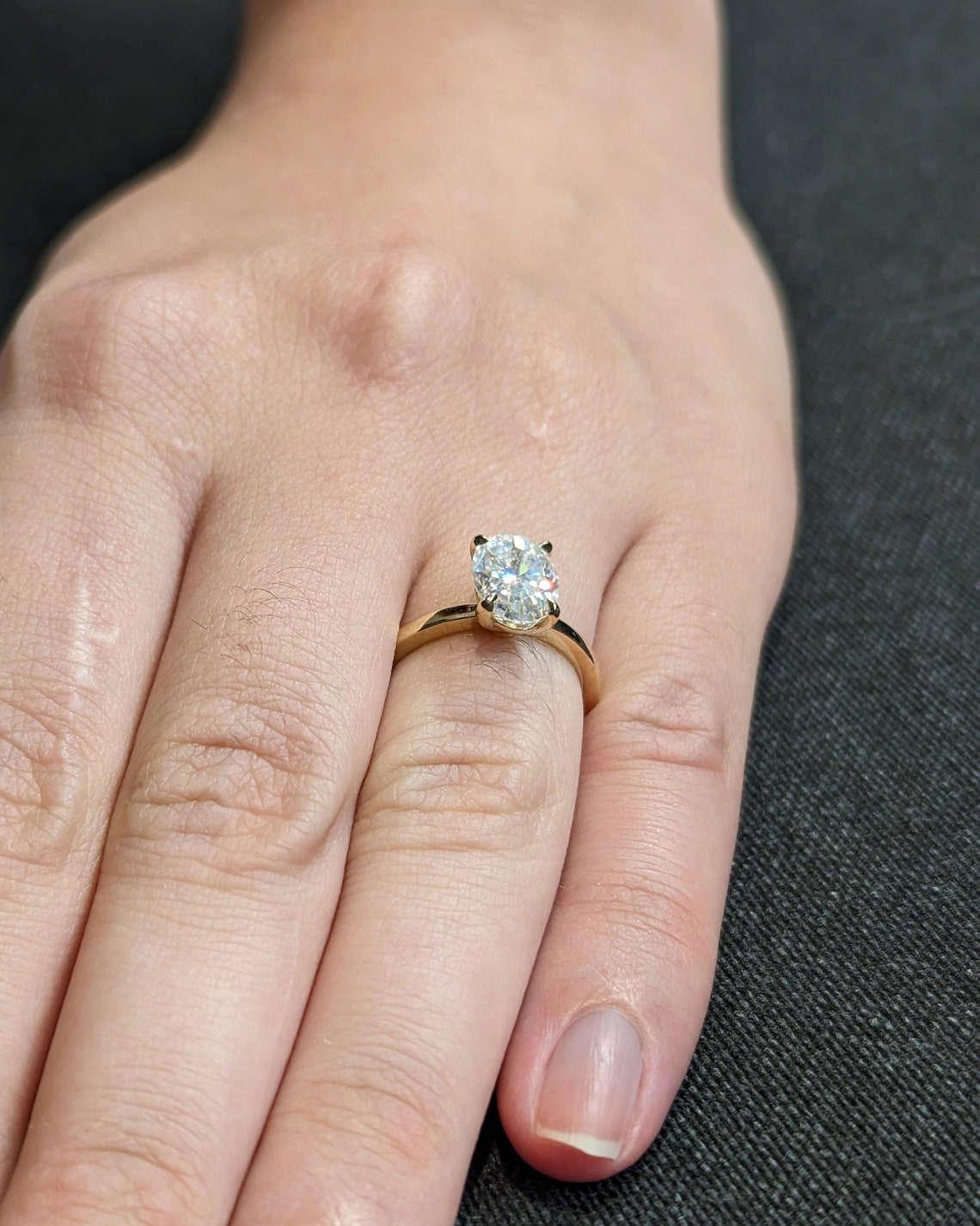 1.50 CT Oval CVD Diamond Solitaire Engagement Ring